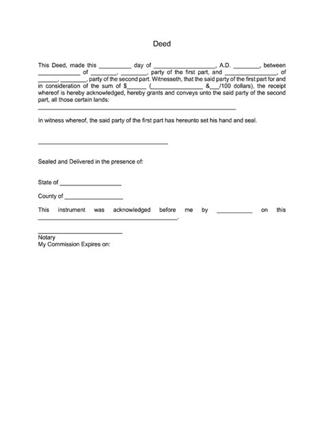 Fill Edit And Print Real State Deed Form For Sale Form