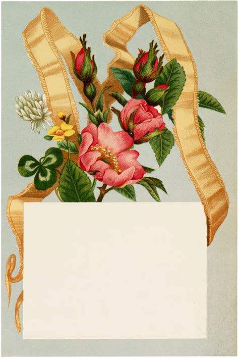 Gorgeous Vintage Floral Ribbon Label Image The Graphics