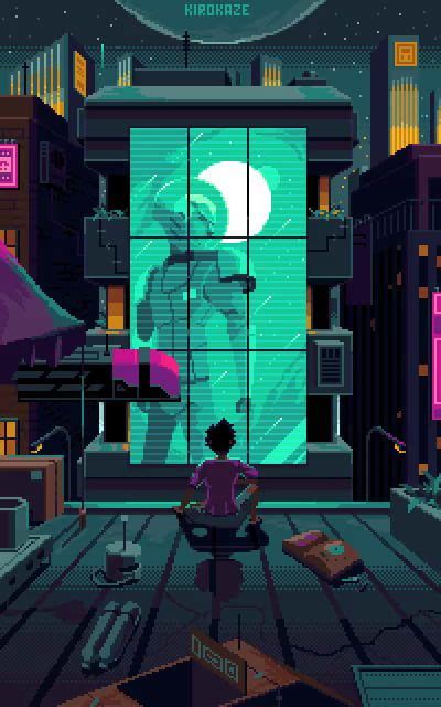 Cyberpunk Animated Pixel Art Wallpaper