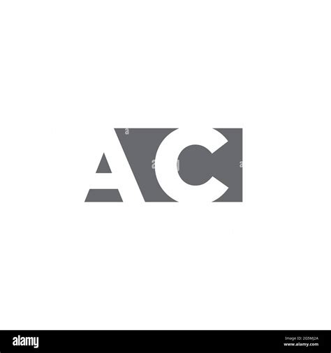 Ac Logo Monogram With Negative Space Style Design Template Isolated On
