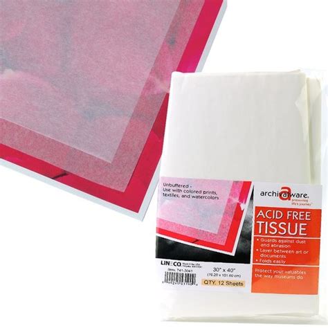 Lineco Unbuffered Interleaving Acid Free Tissue Paper 12 Sheets 30x40