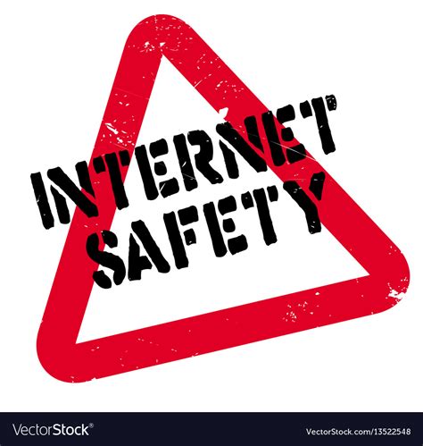 Basic internet safety rules to keep youth safe online. Internet safety rubber stamp Royalty Free Vector Image