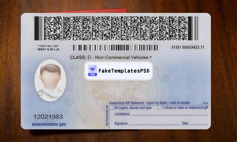 Wisconsin Drivers License Template 2024