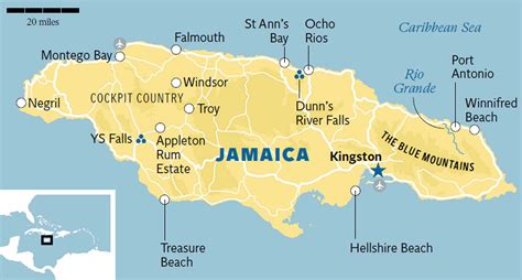 detailed map of jamaica parishes