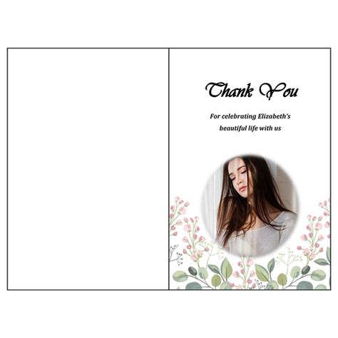 Free Funeral Thank You Card Template Blossoms Urns Online