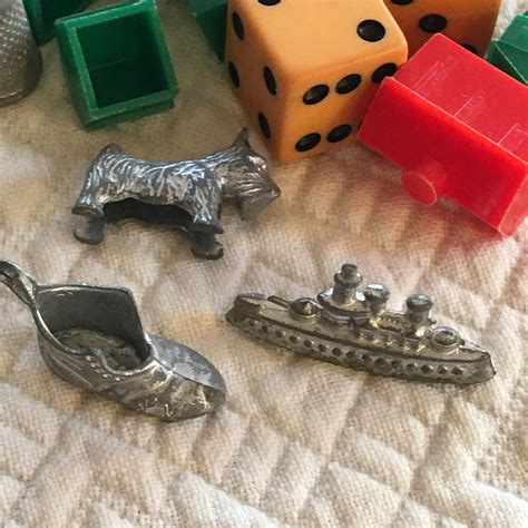 Vintage Monopoly Game Pieces 8 Pewter Game Pieces 29 Green Etsy