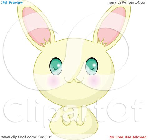 Clipart Of A Cute Yellow Manga Anime Bunny Rabbit