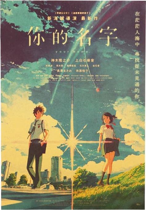 Poster Your Name Anime Film 51 X 35 Cm Multicolor