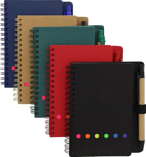 Mini Kraft Spiral Notebooks With Sticky Notes And Pen 6