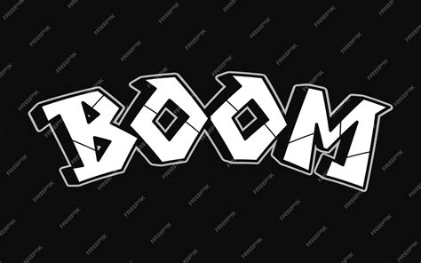 Premium Vector Boom Word Trippy Psychedelic Graffiti Style Letters