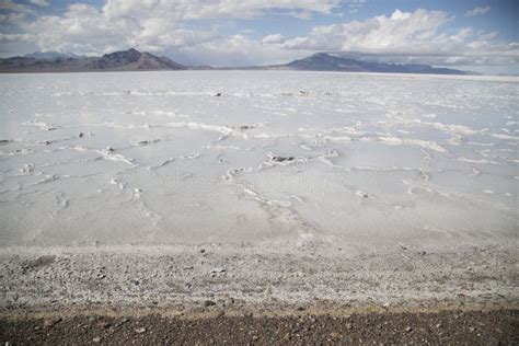 Beautiful Bonneville Salt Flats After A Summer Rain Storm Stock Photo