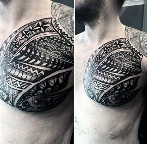 50 Polynesian Chest Tattoo Designs For Men Tribal Ideas