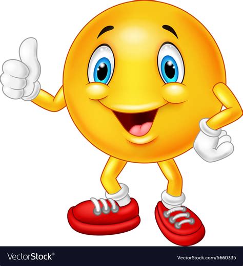 Cartoon Emoticon Giving Thumb Up Royalty Free Vector Image