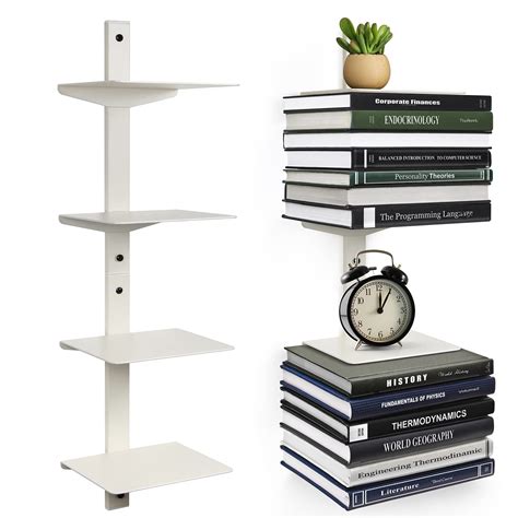 Art Giftree Invisible Floating Bookshelf For Wall Mounted Tier Vertical Spine Book Tower