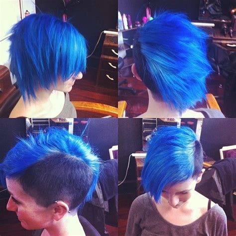 20 Top Images Blue Hair Shaved Side Deathhawk Punk Girl Shaved Side