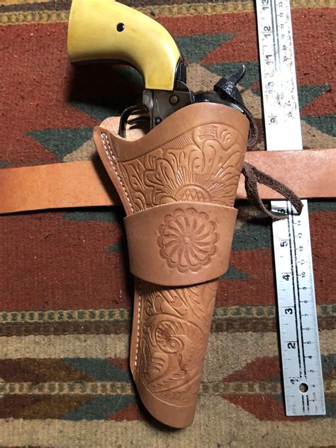 Western Leather Holster 5 12 Fits Ruger Vaquero Uberti Etsy