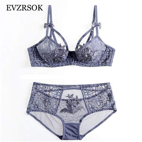 New Europe Lace Lingerie Set Embroidery Brassiere Flowers Sexy