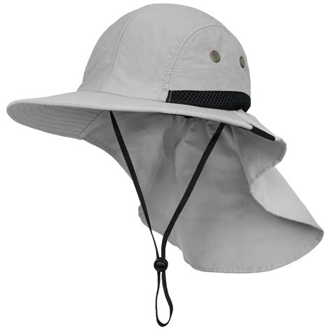 Sun Cube Wide Brim Sun Hat With Neck Flap Fishing Hiking For Men Women Safari Neck Cover For