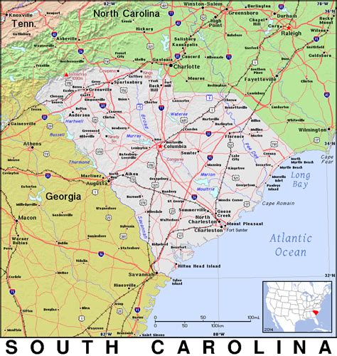 Sc · South Carolina · Public Domain Maps By Pat The Free Open Source