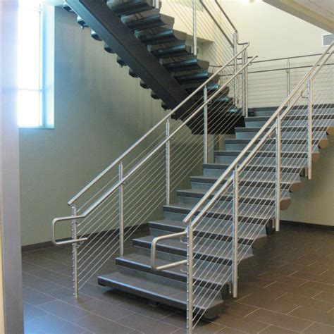 Customized Straight Stairs Escalier Handrail Stainless Steel Staircase