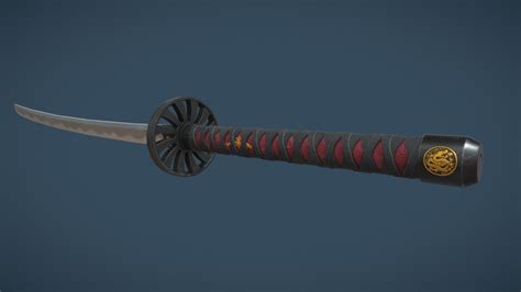 Katana Low Poly Game Ready Download Free 3d Model By Alexey Fedorov