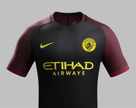 The advanced performance technology in the kit is visible on the chest, where engineered knit zones create a geometric pattern that enhances fit with smaller mesh shapes at the bottom of the graphic. Manchester City Away kit 2016-17 - Nike News