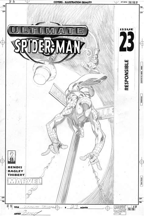 Bagley Mark Ultimate Spider Man 23 Final Cover Art Full Shot Of