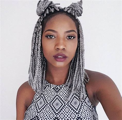 Amazing red breads with jewels. 20 Box Braid Short Hairstyles for Women | Hairdo Hairstyle