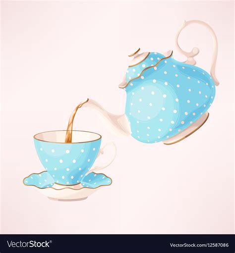 Teapot And Teacup Royalty Free Vector Image Vectorstock