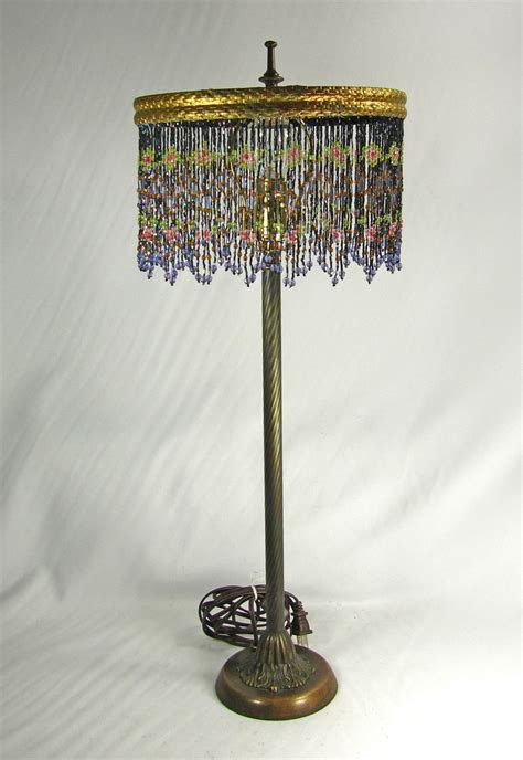 Beaded Lamp Shade Custom Made Vintage Table Lamp Base Etsy