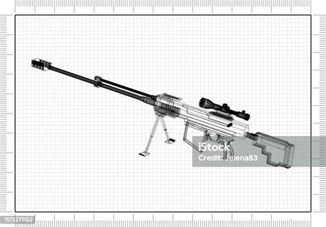 Sniper Rifle Blueprint Stock Photo Download Image Now Activity