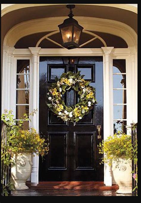 Wreath Front Door Black Front Doors House Design