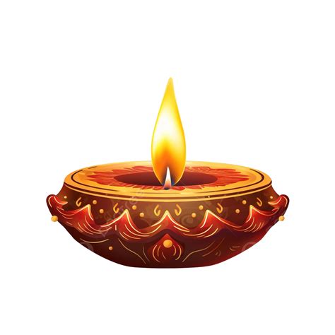Illustration Of Burning Diya On Happy Diwali Holiday Diwali Lights