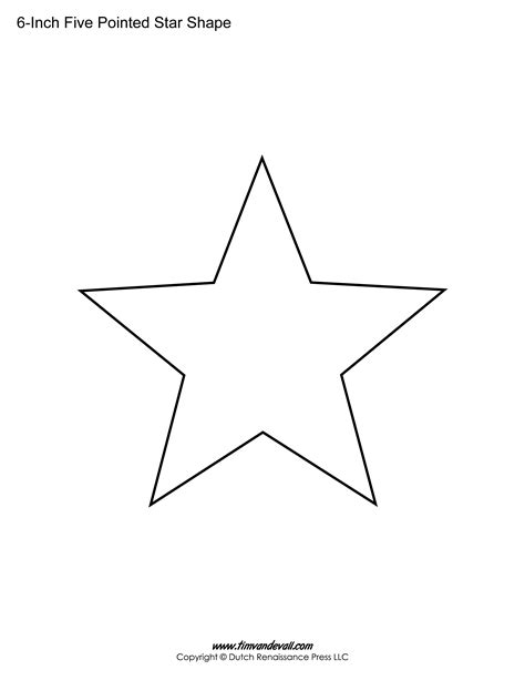 5 Pointed Star Template Free Printable