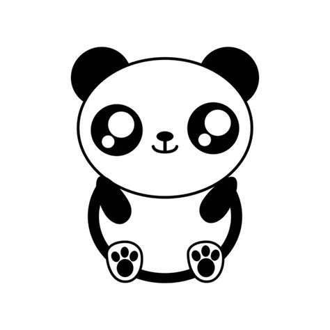 Oso Panda Kawaii Cute Animal Icono — Archivo Imágenes Vectoriales © Djv