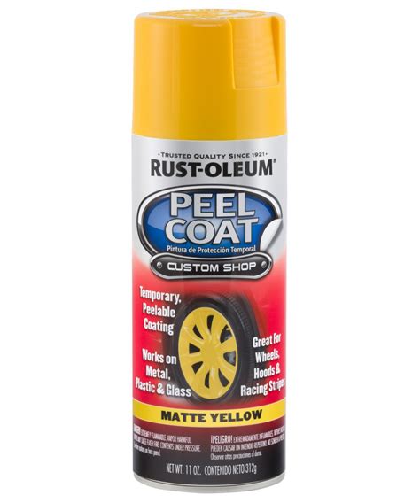 Do one coat without and you'll realize the importance of this. RUST-OLEUM 284318 11-Ounce Matte Yellow Peel Coat Spray ...