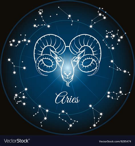 Zodiac sign aries Royalty Free Vector Image - VectorStock