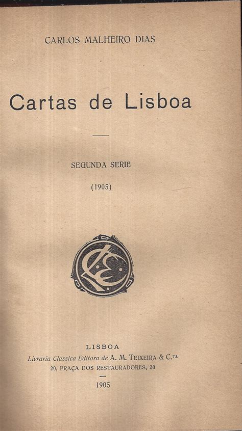 CARTAS DE LISBOA ª SÉRIE Livraria Santiago