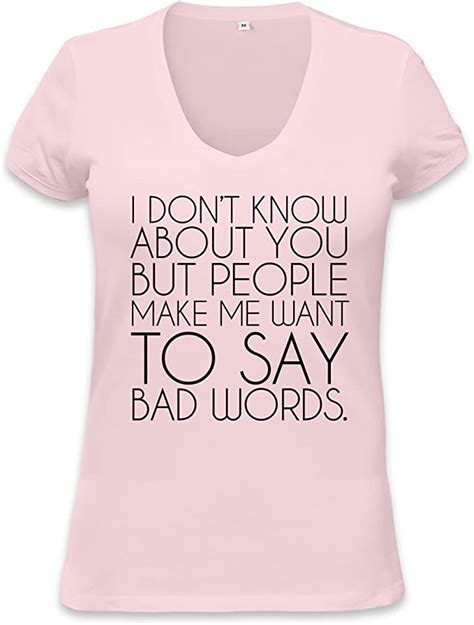 Styleart Bad Words Funny Slogan Womens V Neck T Shirt Xx Large Clothing