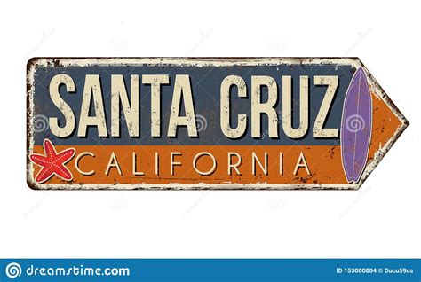 Santa Cruz Vintage Rusty Metal Sign Vector Illustration Cartoondealer