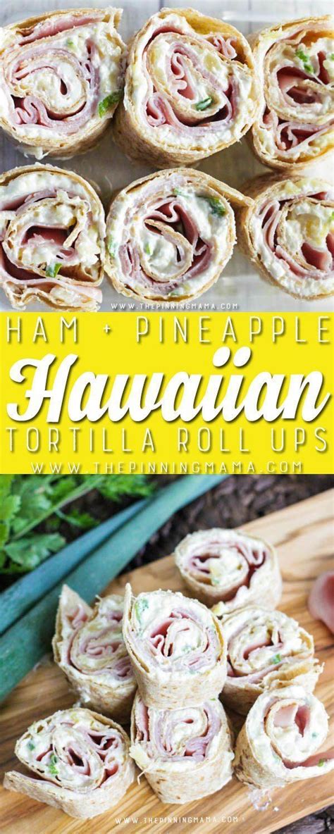 Roll up the tortillas as tightly as they'll go, then wrap each rollup in plastic wrap and refrigerate for one hour. Ham & Pineapple Tortilla Roll Ups- One of the best ...