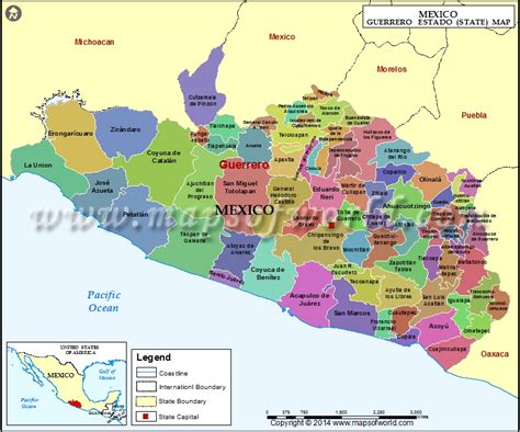 Guerrero Mexico Map Mapa De Guerrero