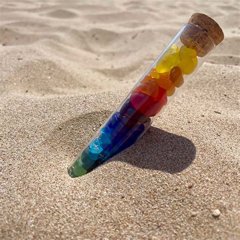 Rainbow Sea Glass In A Glass Vial Love Sea Glass