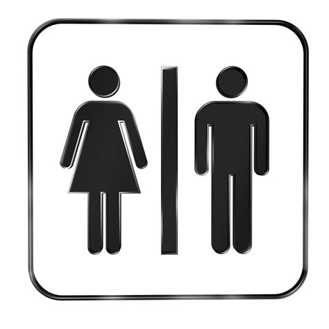 Women And Men Toilet 3d Sign Illustration Bathroom Restroom Symbol