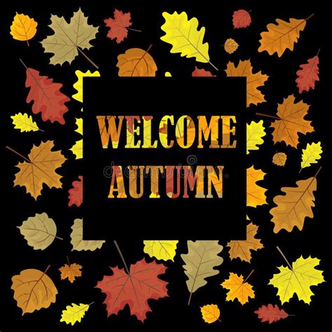 Welcome Autumnsales Banner With Leaves Stock Vector Illustration Of