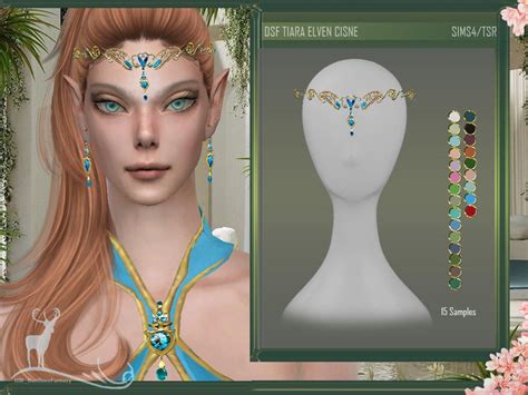 Elven Tiara Of Golden Pieces With Gems You Have 15 Samples Found In