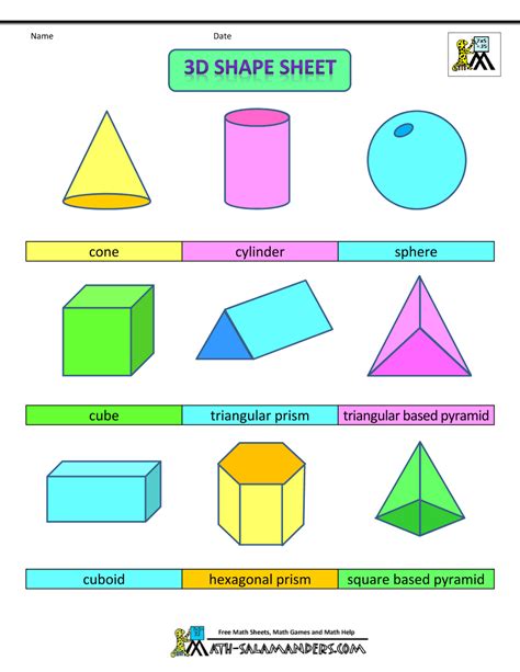 3d Shapes And Figures Jes Probe Webpage