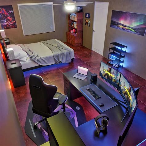 Gamer Bedroom Bedroom Setup Room Design Bedroom Bedroom Ideas Home