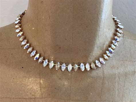 This Champagne Marquis Swarovski Crystal Choker Necklace Made With