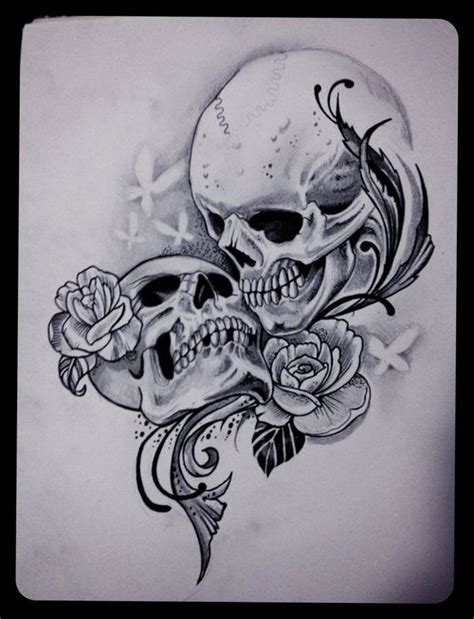 Two Skulls Hand Tattoos Skull Rose Tattoos Body Art Tattoos Girl